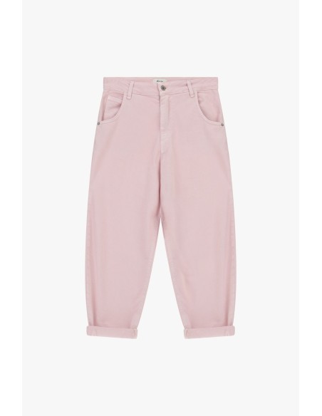 Dixie chino-fitbroek met omslag en hoge taille