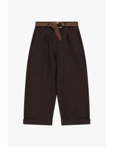 Dixie Palazzo-broek met riem en omslagrand 2