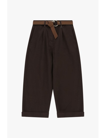 Dixie Palazzo-broek met riem en omslagrand