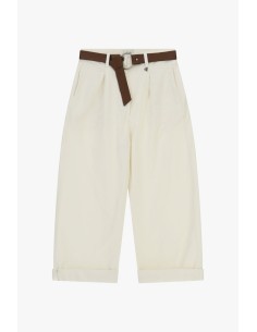 Dixie Palazzo-broek met riem en omslagrand