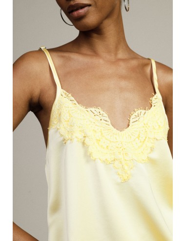 Dixie-top met dunne bandjes en decoratief kant