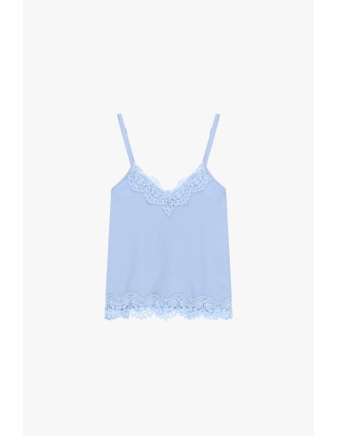 Dixie-top met dunne bandjes en decoratief kant