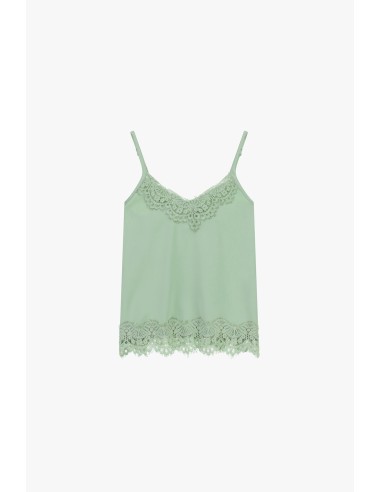 Dixie-top met dunne bandjes en decoratief kant