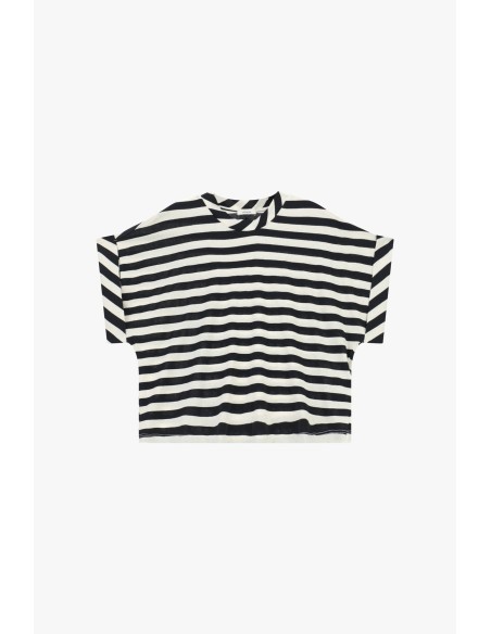 Gestreept T-shirt met boxy fit, ronde hals en korte mouwen Dixie
