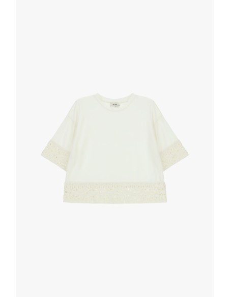 Dixie T-shirt met korte mouwen en geperforeerde details