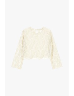 Geborduurde top met lange mouwen en transparante details Dixie