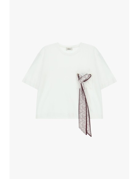 Dixie boxy-fit T-shirt met decoratief sjaaltje