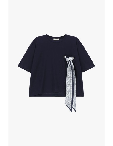 Dixie boxy-fit T-shirt met decoratief sjaaltje