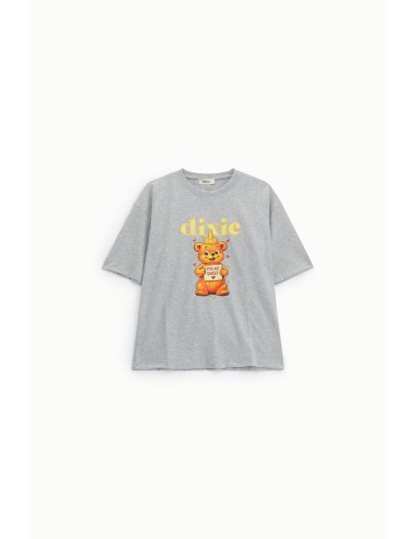 T-shirt met berenprint, normale pasvorm, ronde hals Dixie