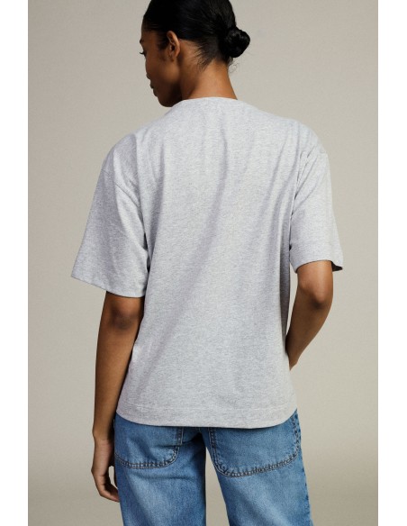 T-shirt met berenprint, normale pasvorm, ronde hals Dixie