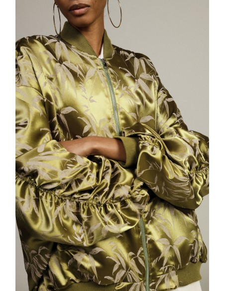 Oversized bomberjack met foliageprint en rits Dixie
