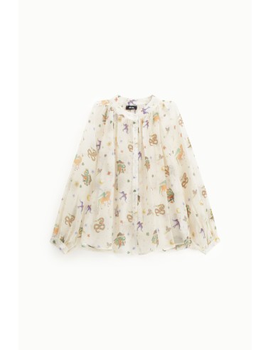 Dixie-shirt met print en ronde hals