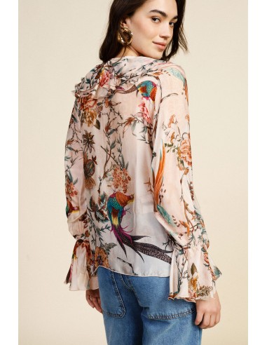 Dixie-blouse met bloemenprint en ruches