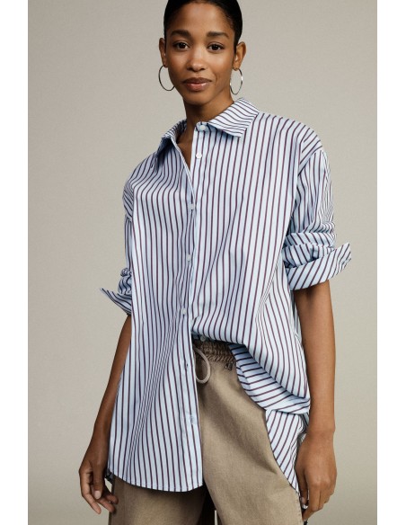 Oversized gestreept overhemd met klassieke kraag Dixie