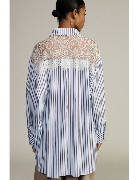 Oversized gestreept overhemd met klassieke kraag Dixie