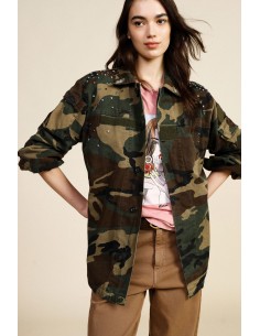 Blazer met legerprint en studs van Dixie