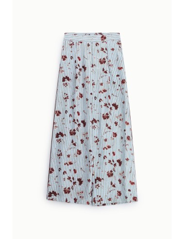 Dixie Palazzo-broek met plooien en gestreept bloemenmotief