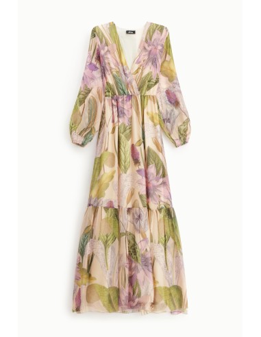Lange jurk met bloemenprint en wijde mouwen Dixie