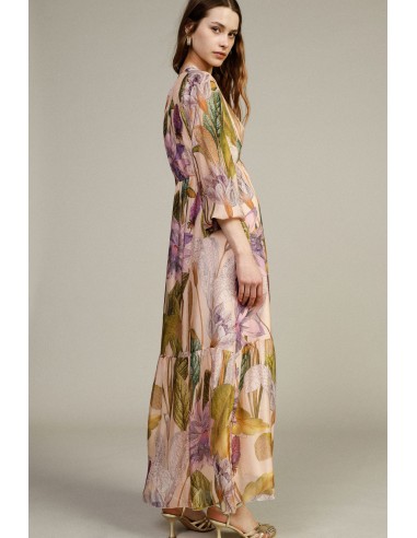 Lange jurk met bloemenprint en wijde mouwen Dixie