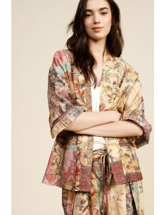 Dixie blazer met print en wijde mouwen