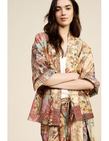 Dixie blazer met print en wijde mouwen