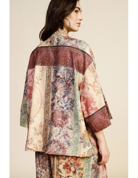 Dixie blazer met print en wijde mouwen