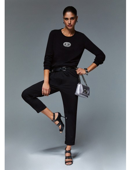 Slim-fit broek met omslag van Liu Jo