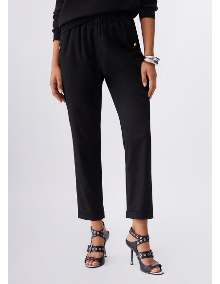 Slim-fit broek met omslag van Liu Jo