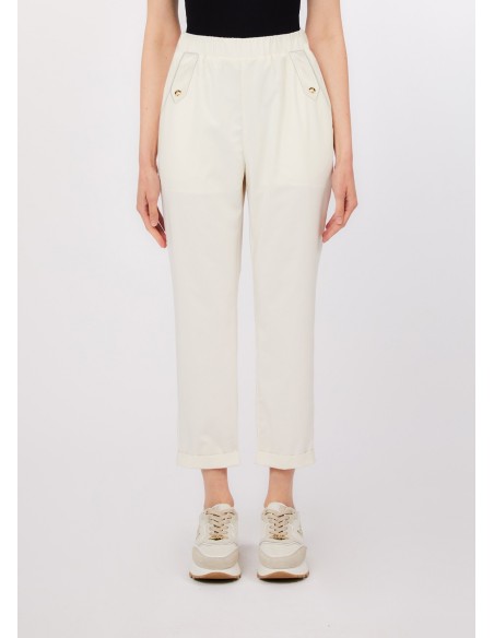Slim-fit broek met omslag van Liu Jo