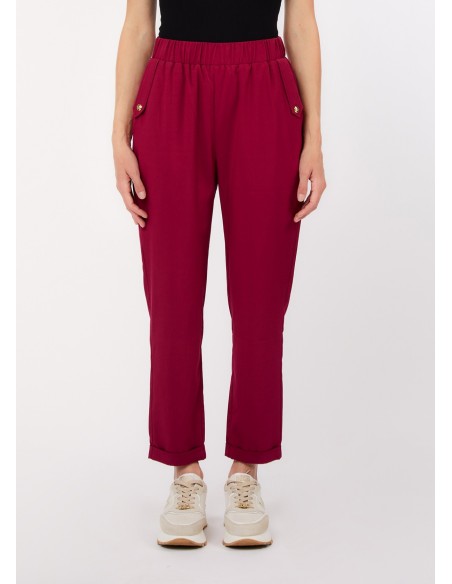 Slim-fit broek met omslag van Liu Jo