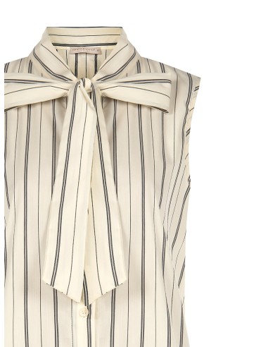 Gestreepte blouse van katoenmix met strik Rinascimento