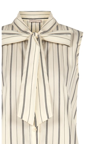 Gestreepte blouse van katoenmix met strik Rinascimento