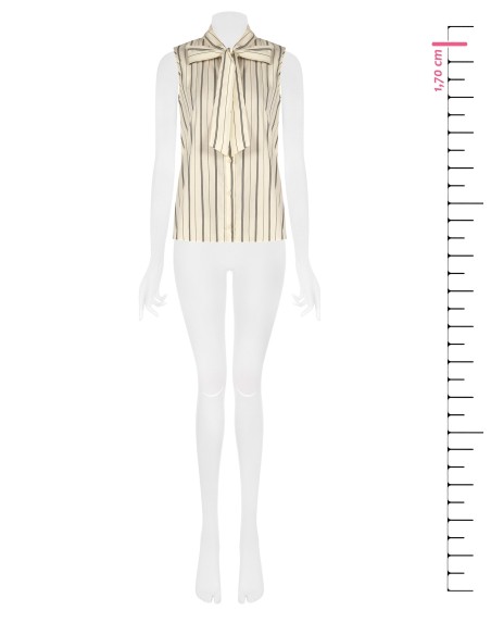 Gestreepte blouse van katoenmix met strik Rinascimento
