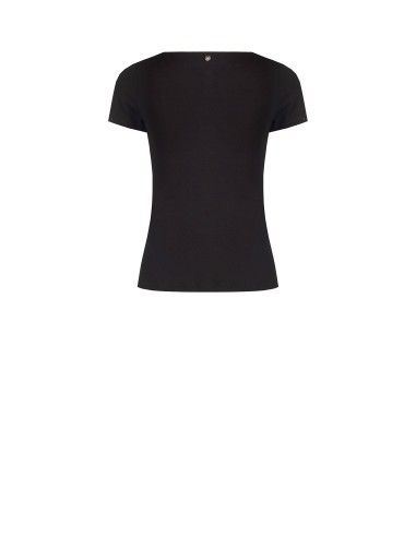 Aansluitend T-shirt van viscosemix met gerimpelde V-hals Rinascimento