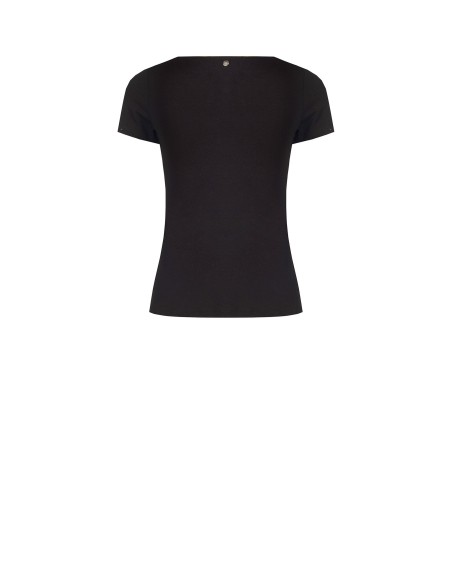 Aansluitend T-shirt van viscosemix met gerimpelde V-hals Rinascimento