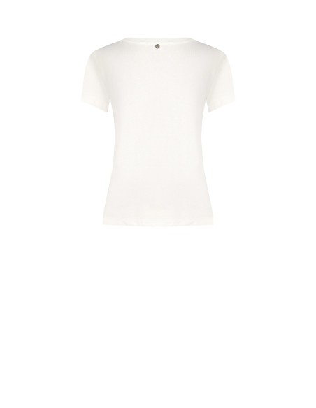 Regular T-shirt van katoen met meisjesprint en strass-steentjes Rinascimento