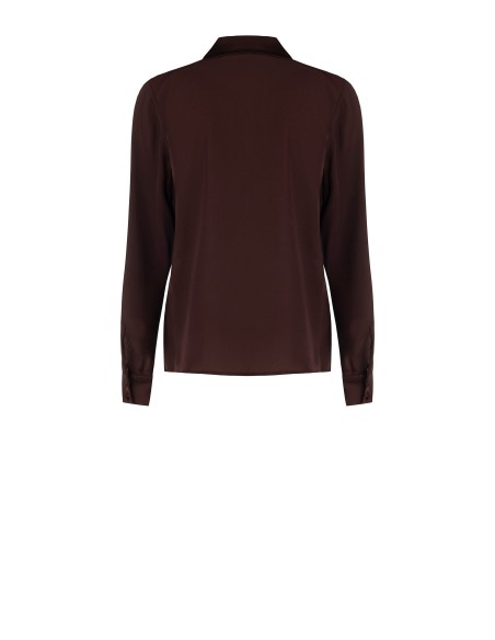 Vloeiende georgette blouse met satijnen inzetstukken van Rinascimento