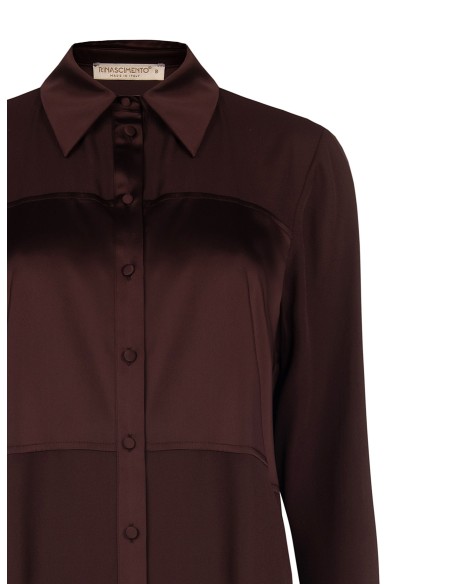 Vloeiende georgette blouse met satijnen inzetstukken van Rinascimento