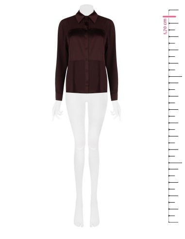 Vloeiende georgette blouse met satijnen inzetstukken van Rinascimento