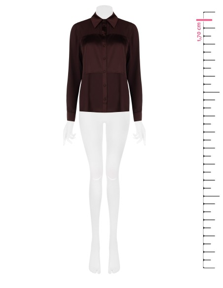 Vloeiende georgette blouse met satijnen inzetstukken van Rinascimento
