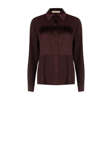 Vloeiende georgette blouse met satijnen inzetstukken van Rinascimento