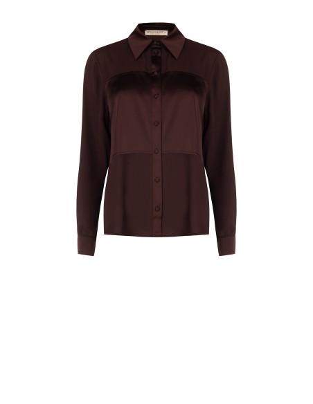 Vloeiende georgette blouse met satijnen inzetstukken van Rinascimento