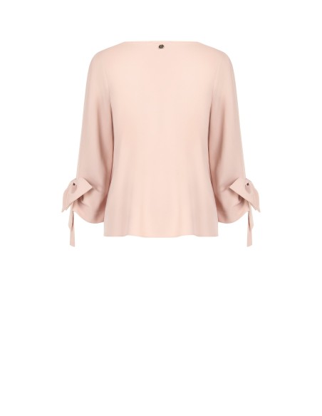 Ruime blouse van soepelvallende stof met maxi-strikken op de mouwen Rinascimento