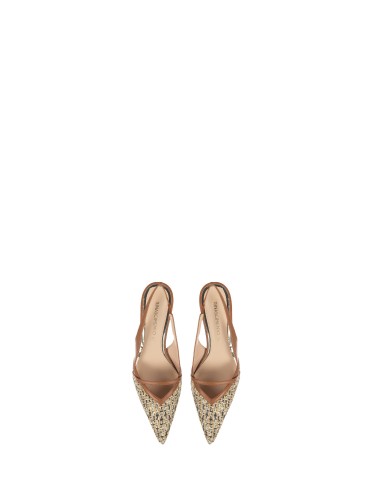 Met pailletten beklede slingback pumps met kitten heel Rinascimento