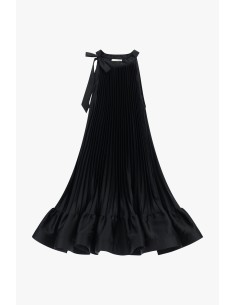 Korte geplooide jurk met strikdetail Dixie