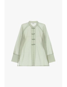 Transparante blouse met knoopsluiting, knoopdetails en lange mouwen Dixie 2