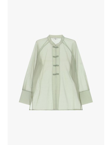 Transparante blouse met knoopsluiting, knoopdetails en lange mouwen Dixie