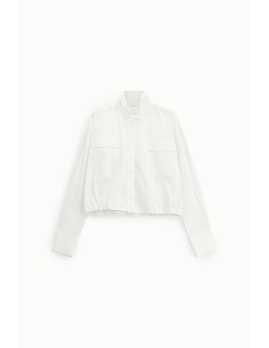Cropped shirt met borstzakken en hoge kraag Dixie