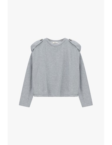 Korte sweater met ronde hals en gestructureerde schouders Dixie