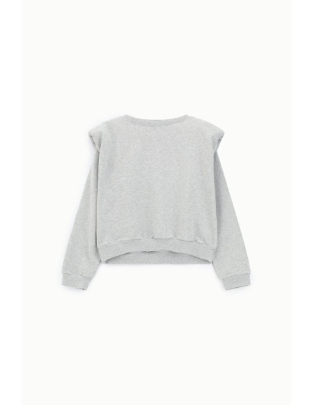 Dixie Sweatshirt met ronde hals, gestructureerde schouders en elastische zoom